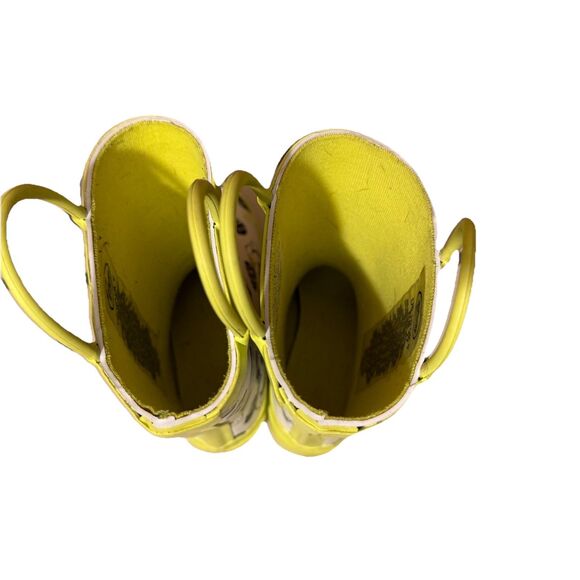 Disney Kids Mickey Mouse Yellow White Black Rain Boots Size US 10 Pull Up - Picture 6 of 6